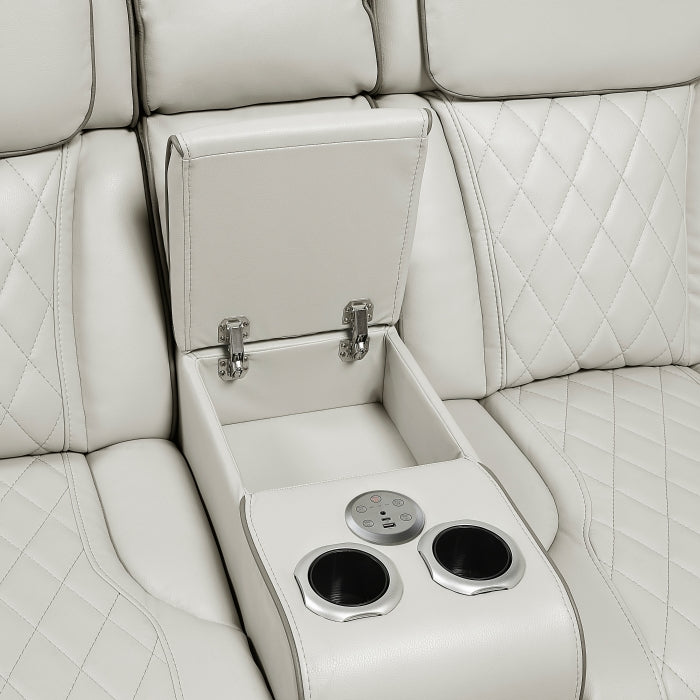 Homelegance - Fairway 3-Piece Power Reclining Sectional with Right Side Console in Taupe - 9516TPES*33L2RCNPWH - GreatFurnitureDeal