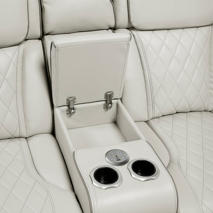 Homelegance - Fairway 3-Piece Power Reclining Sectional with Right Side Console in Taupe - 9516TPES*33L2RCNPWH - GreatFurnitureDeal