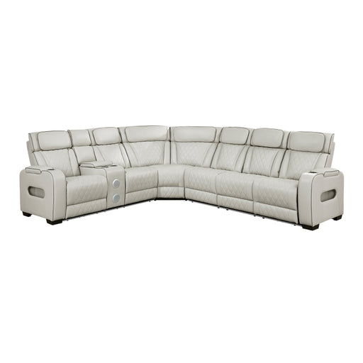 Homelegance - Fairway 3-Piece Power Reclining Sectional with Left Side Console in Taupe - 9516TPES*32LCN3RPWH - GreatFurnitureDeal
