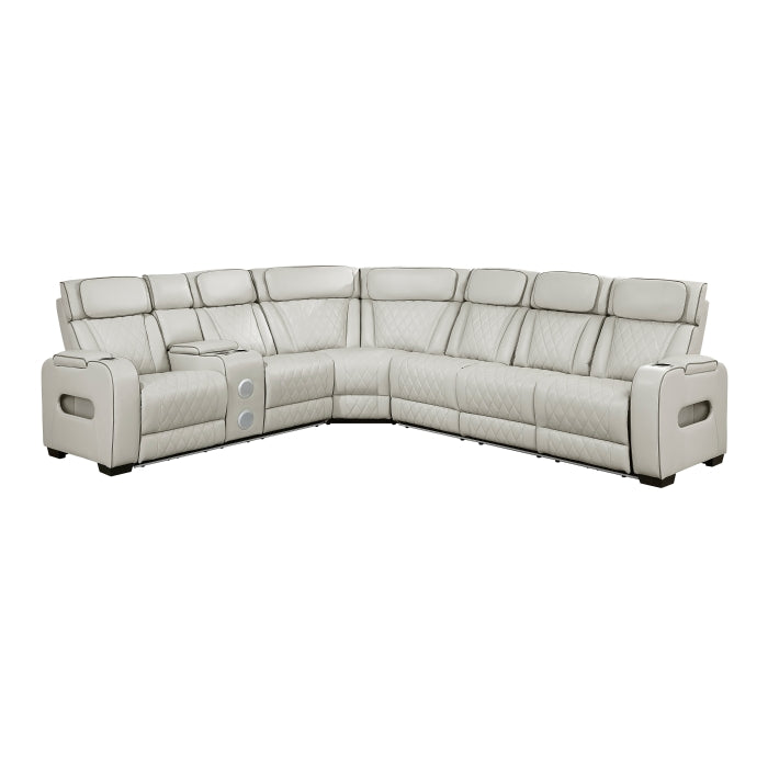 Homelegance - Fairway 3-Piece Power Reclining Sectional with Left Side Console in Taupe - 9516TPES*32LCN3RPWH - GreatFurnitureDeal