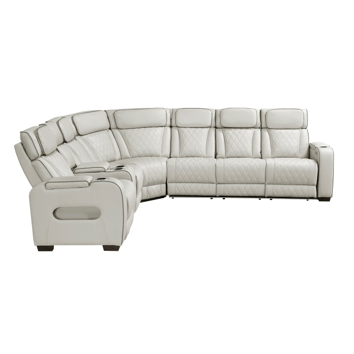 Homelegance - Fairway 3-Piece Power Reclining Sectional with Left Side Console in Taupe - 9516TPES*32LCN3RPWH - GreatFurnitureDeal