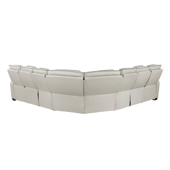 Homelegance - Fairway 3-Piece Power Reclining Sectional with Center Drop-Down Cup Holders in Taupe - 9516TPES*33L3RPWH - GreatFurnitureDeal