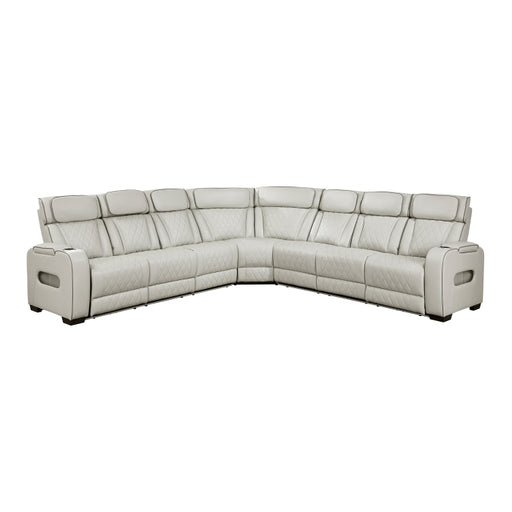 Homelegance - Fairway 3-Piece Power Reclining Sectional with Center Drop-Down Cup Holders in Taupe - 9516TPES*33L3RPWH - GreatFurnitureDeal
