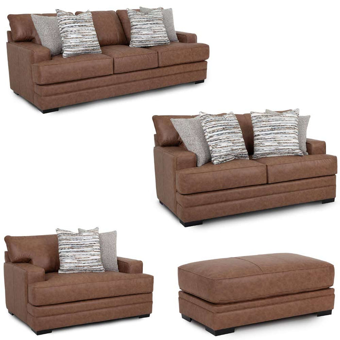 Franklin Furniture - 953 Regent 4 Piece Living Room Set in Saddle - 95340-SADDLE-4SET - GreatFurnitureDeal