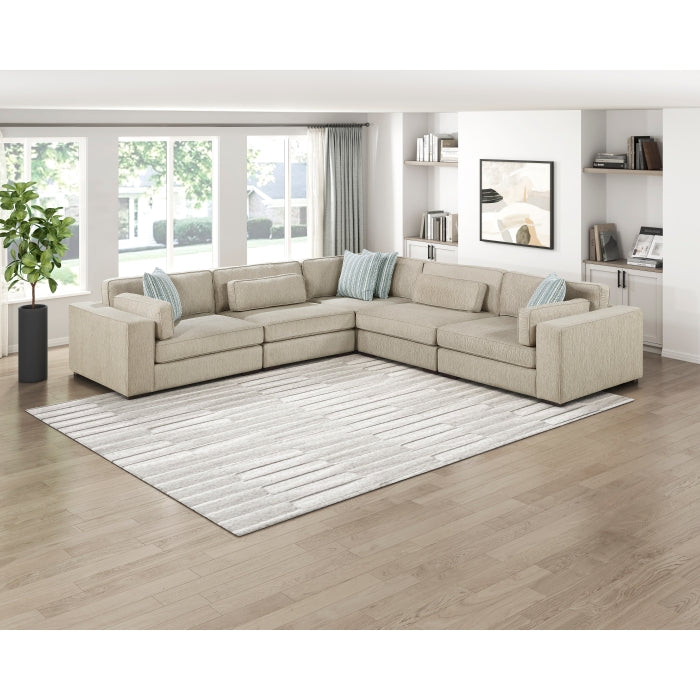 Homelegance - Mila 5-Piece Sectional Sofa in Beige - 9535PT*51L1R - GreatFurnitureDeal