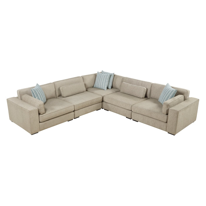 Homelegance - Mila 5-Piece Sectional Sofa in Beige - 9535PT*51L1R - GreatFurnitureDeal