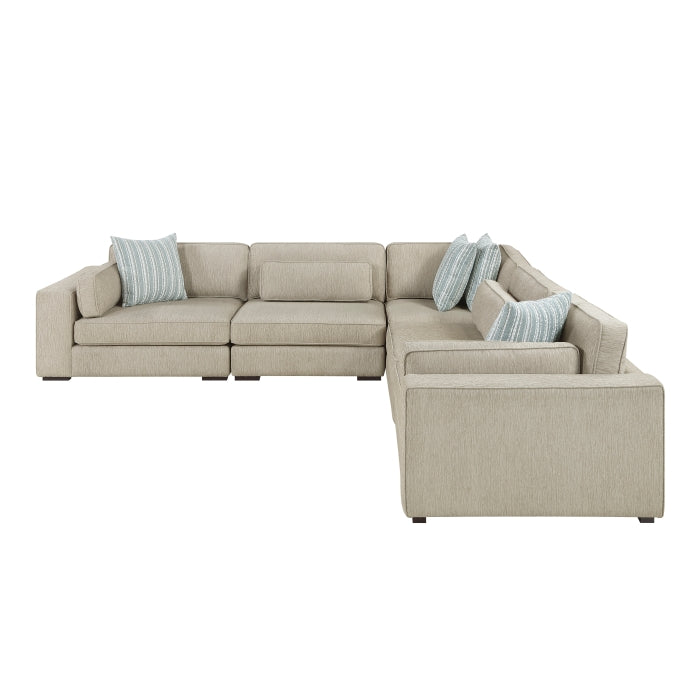 Homelegance - Mila 5-Piece Sectional Sofa in Beige - 9535PT*51L1R - GreatFurnitureDeal