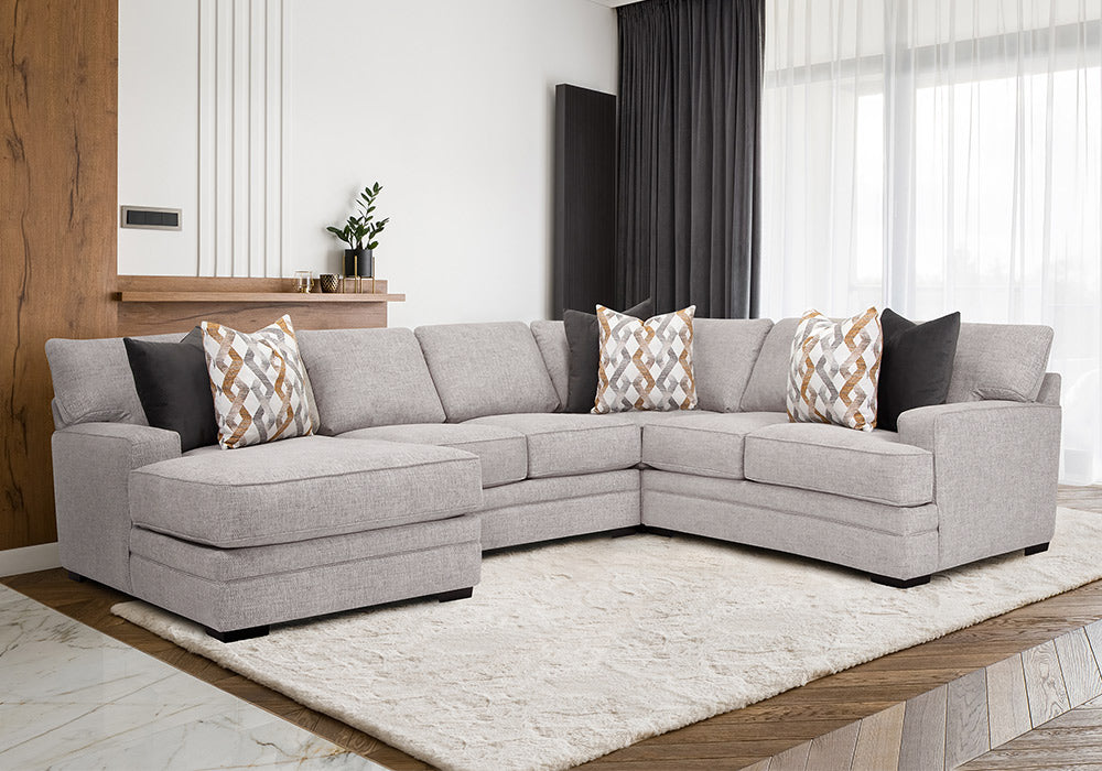 Franklin Furniture - Protege 4 Piece Stationary Sectional Sofa in Crosby Dove - 95385-369-304-360 Crosby Dove - GreatFurnitureDeal