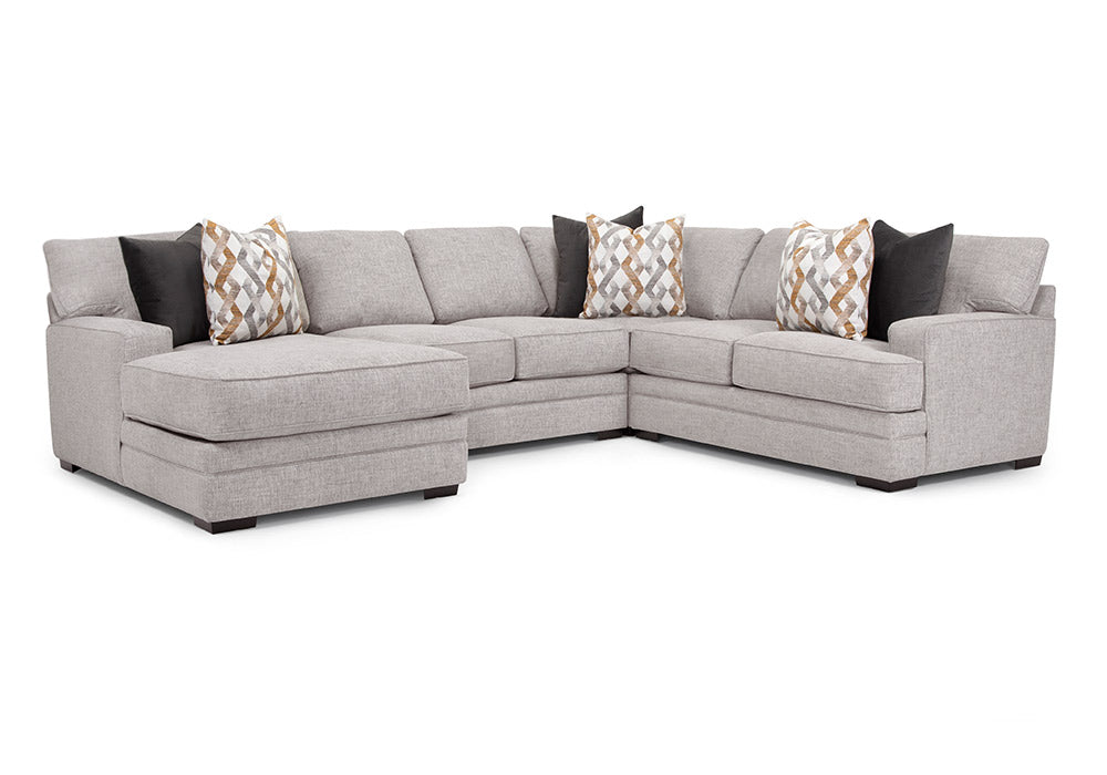 Franklin Furniture - Protege 4 Piece Stationary Sectional Sofa in Crosby Dove - 95385-369-304-360 Crosby Dove - GreatFurnitureDeal