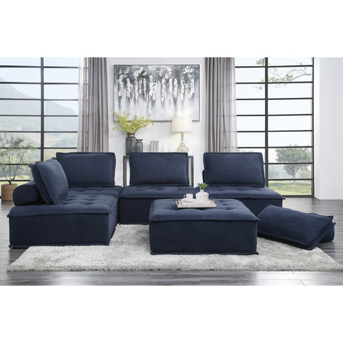 Homelegance - Ulrich 5 Piece Modular Sectional in Blue - 9545BU*5 - GreatFurnitureDeal