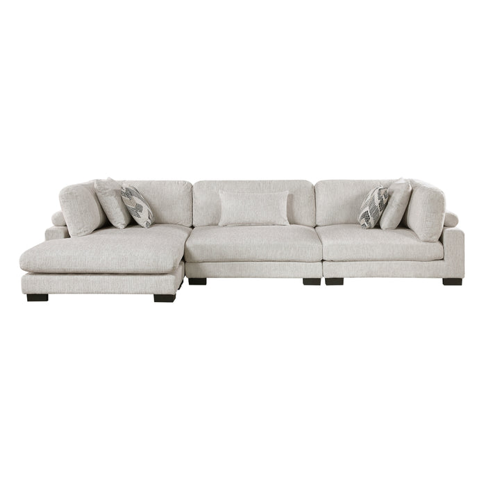 Homelegance - Tinley 3 Piece Modular Sectional with Chaise in Beige - 9555BEG*3CRACVC - GreatFurnitureDeal