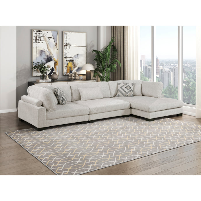 Homelegance - Tinley 3 Piece Modular Sectional with Chaise in Beige - 9555BEG*3CRACVC - GreatFurnitureDeal