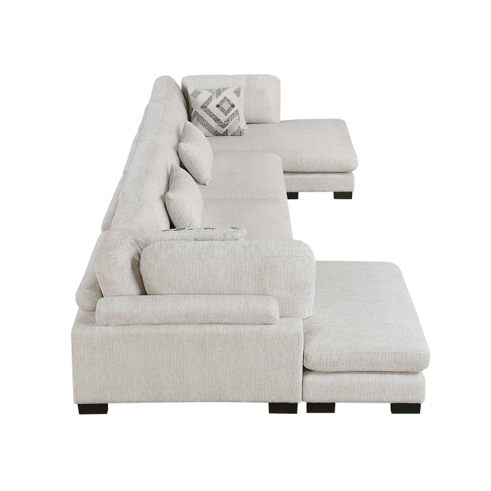 Homelegance - Tinley 4 Piece Modular Sectional with Chaise in Beige - 9555BEG*42AC2VC - GreatFurnitureDeal