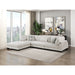 Homelegance - Tinley 4 Piece Modular Sectional with Ottoman in White - 9555BEG*42CRACOT - GreatFurnitureDeal