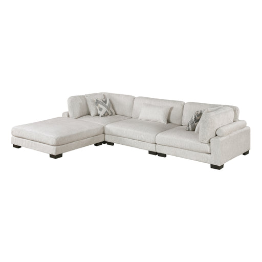 Homelegance - Tinley 4 Piece Modular Sectional with Ottoman in White - 9555BEG*42CRACOT - GreatFurnitureDeal