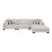 Homelegance - Tinley 4 Piece Modular Sectional with Ottoman in White - 9555BEG*42CRACOT - GreatFurnitureDeal