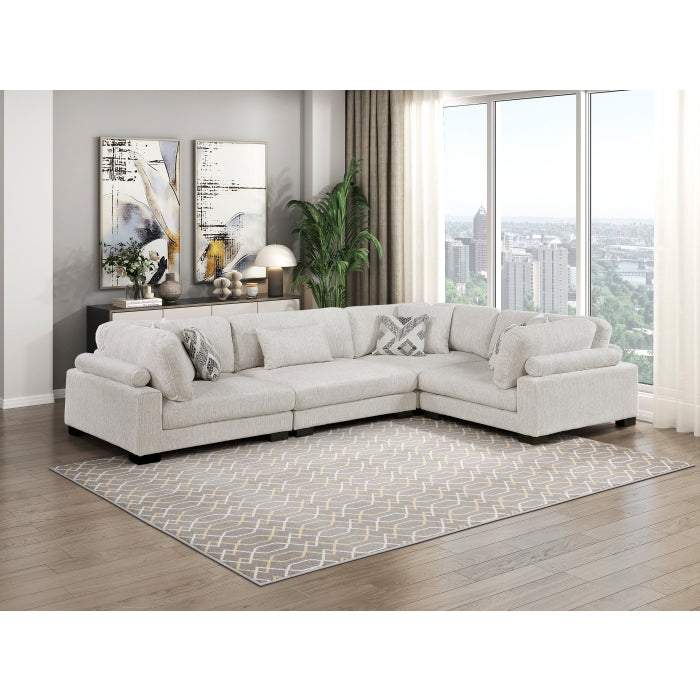 Homelegance - Tinley 4 Piece Modular Sectional in Beige - 9555BEG*43CRAC - GreatFurnitureDeal