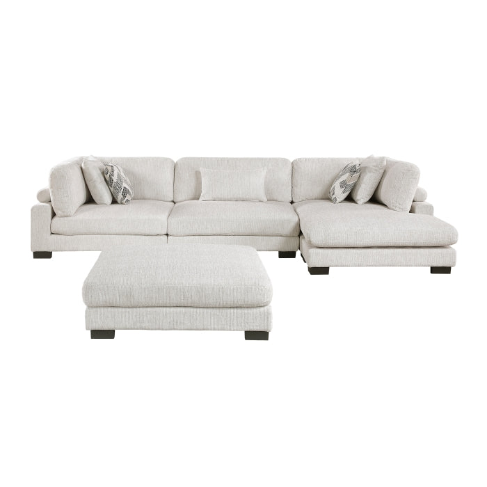 Homelegance - Robstown 4 Piece Modular Sectional with Chaise and Ottoman in Beige - 9555BEG*4CRACVCOT - GreatFurnitureDeal