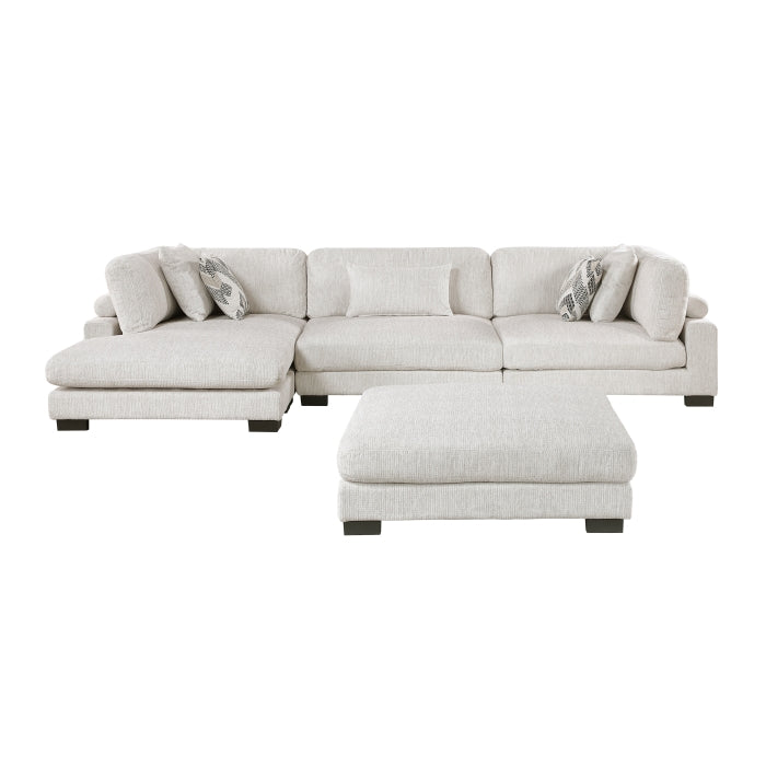 Homelegance - Robstown 4 Piece Modular Sectional with Chaise and Ottoman in Beige - 9555BEG*4CRACVCOT - GreatFurnitureDeal
