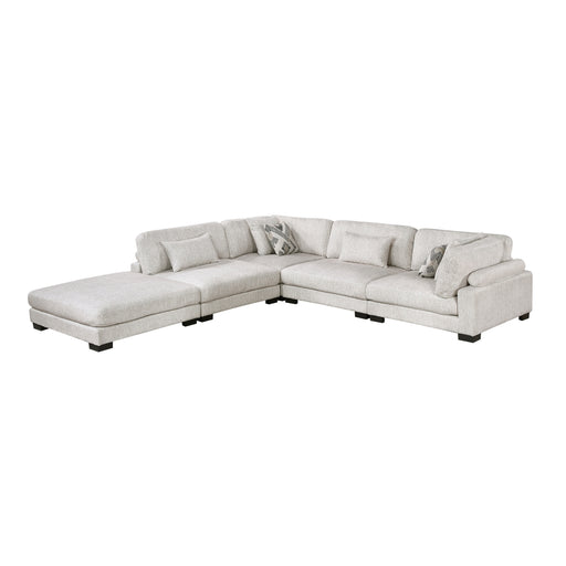 Homelegance - Tinley 5 Piece Modular Sectional with Ottoman in Beige - 9555BEG*52CR2ACOT - GreatFurnitureDeal