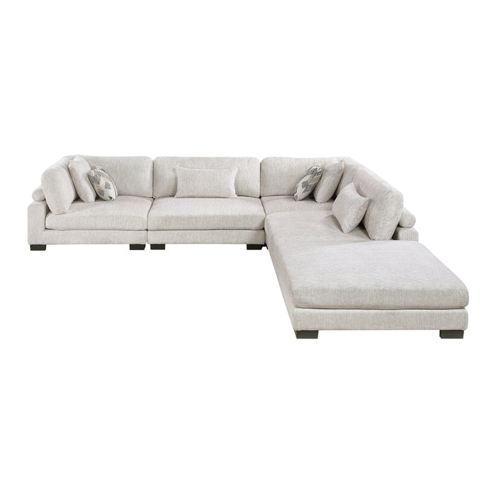 Homelegance - Tinley 5 Piece Modular Sectional with Ottoman in Beige - 9555BEG*52CR2ACOT