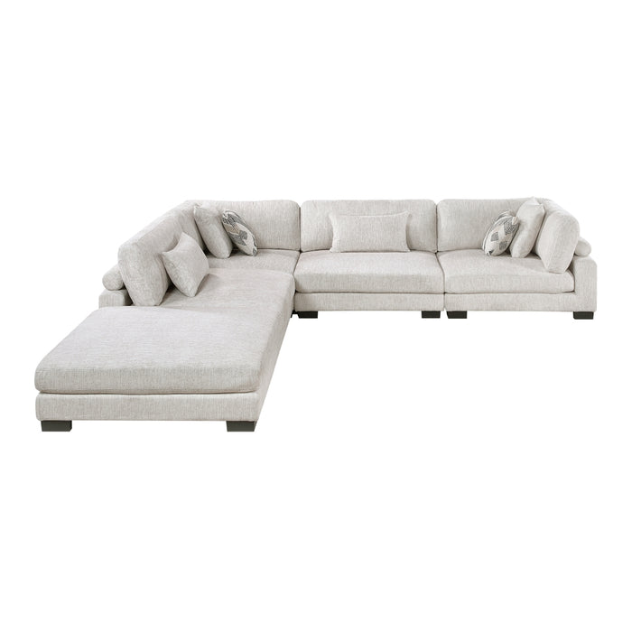 Homelegance - Tinley 5 Piece Modular Sectional with Ottoman in Beige - 9555BEG*52CR2ACOT
