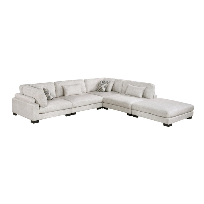 Homelegance - Tinley 5 Piece Modular Sectional with Ottoman in Beige - 9555BEG*52CR2ACOT