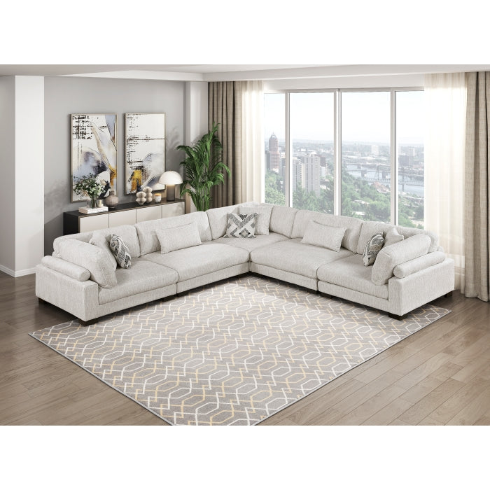 Homelegance - Tinley 5 Piece Modular Sectional in Beige - 9555BEG*53CR2AC - GreatFurnitureDeal
