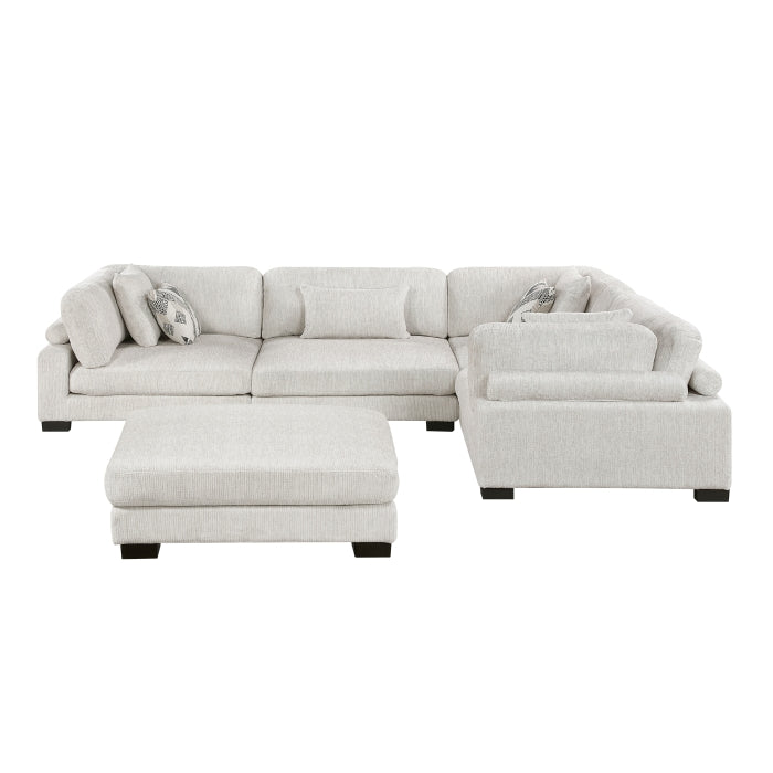Homelegance - Tinley 5 Piece Modular Sectional with Ottoman in Beige - 9555BEG*53CRACOT - GreatFurnitureDeal