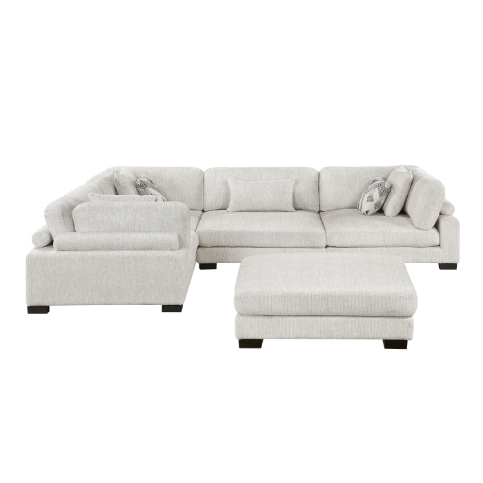 Homelegance - Tinley 5 Piece Modular Sectional with Ottoman in Beige - 9555BEG*53CRACOT - GreatFurnitureDeal