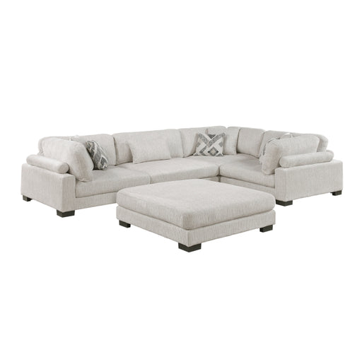 Homelegance - Tinley 5 Piece Modular Sectional with Ottoman in Beige - 9555BEG*53CRACOT - GreatFurnitureDeal