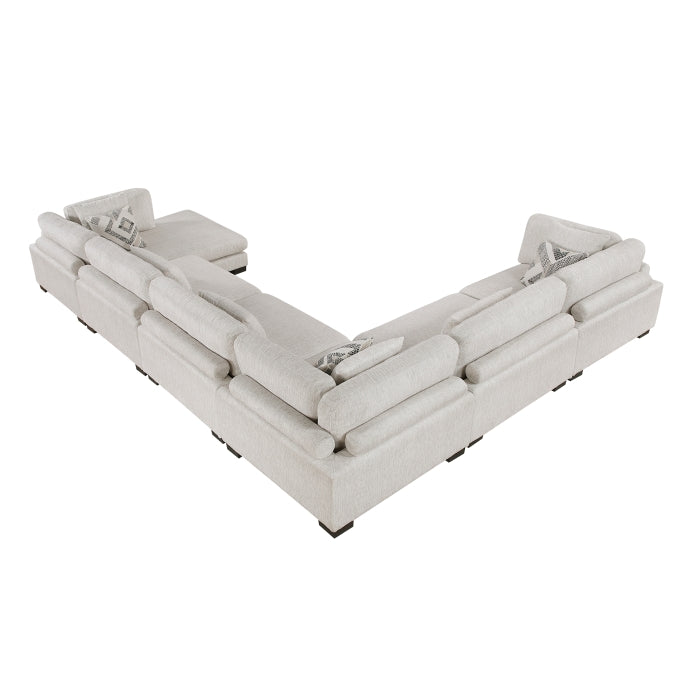 Homelegance - Tinley 6 Piece Modular Sectional with Chaise in Beige - 9555BEG*62CR3ACVC - GreatFurnitureDeal