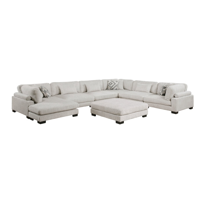 Homelegance - Tinley 7 Piece Modular Sectional with Ottoman in Beige - 9555BEG*72CR3ACVCOT - GreatFurnitureDeal