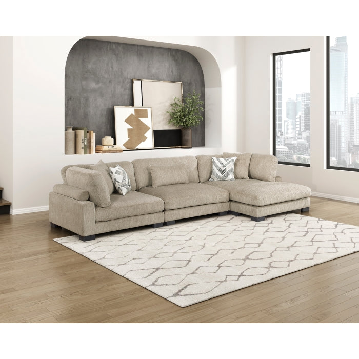 Homelegance - Tinley 3 Piece Modular Sectional with Chaise in Brown - 9555BRW*3CRACVC - GreatFurnitureDeal