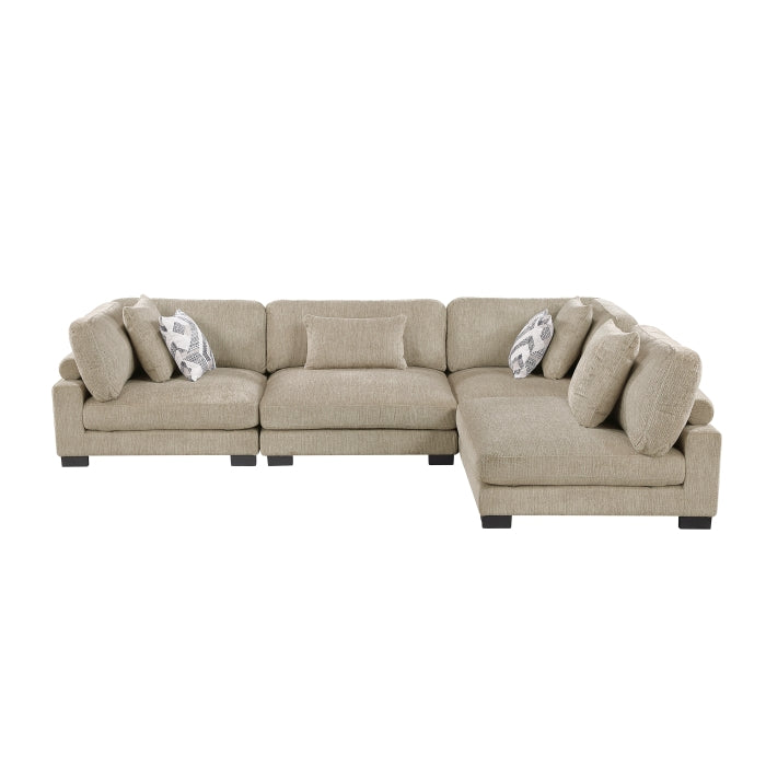 Homelegance - Tinley 4 Piece Modular Sectional in Brown - 9555BRW*42CR2AC - GreatFurnitureDeal