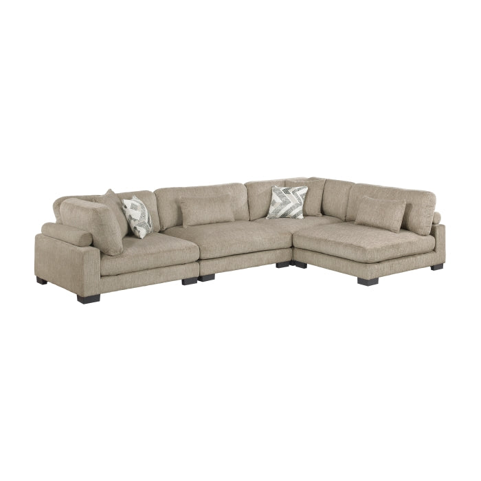 Homelegance - Tinley 4 Piece Modular Sectional in Brown - 9555BRW*42CR2AC - GreatFurnitureDeal
