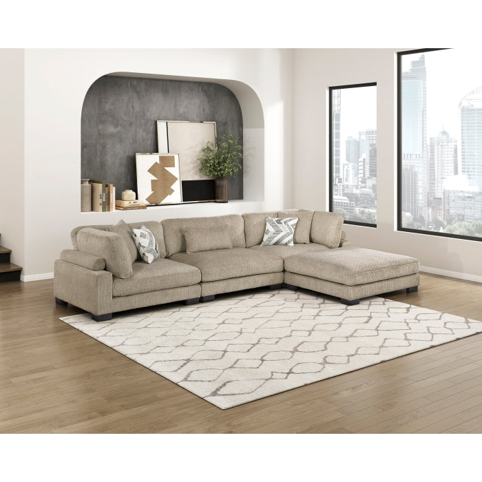 Homelegance - Tinley 4 Piece Modular Sectional with Ottoman in Brown - 9555BRW*42CRACOT - GreatFurnitureDeal