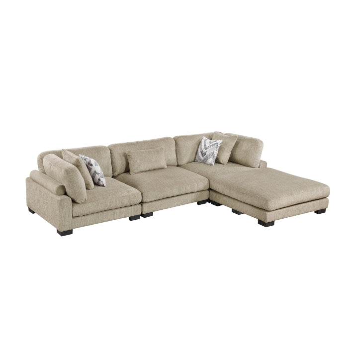 Homelegance - Tinley 4 Piece Modular Sectional with Ottoman in Brown - 9555BRW*42CRACOT - GreatFurnitureDeal