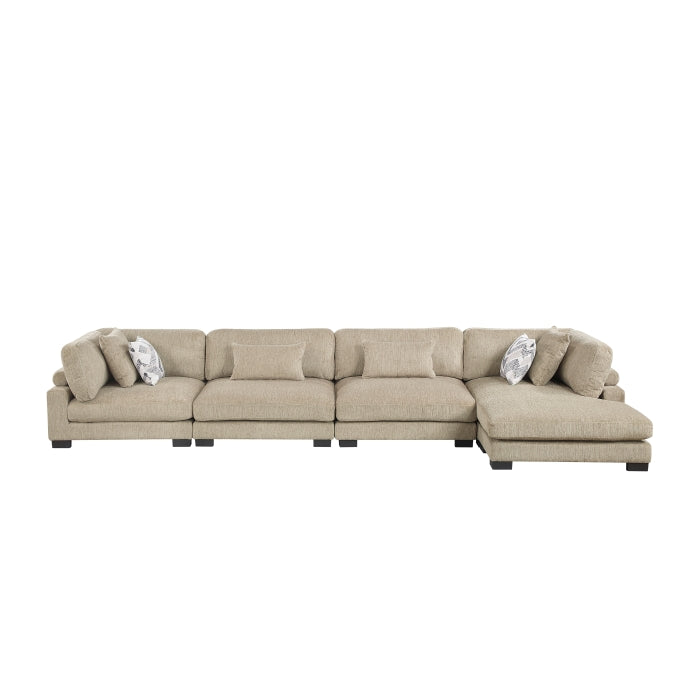 Homelegance - Tinley 4 Piece Modular Sectional with Chaise in Brown - 9555BRW*4CR2ACVC - GreatFurnitureDeal
