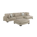 Homelegance - Tinley 4 Piece Modular Sectional with Chaise and Ottoman in Brown - 9555BRW*4CRACVCOT - GreatFurnitureDeal