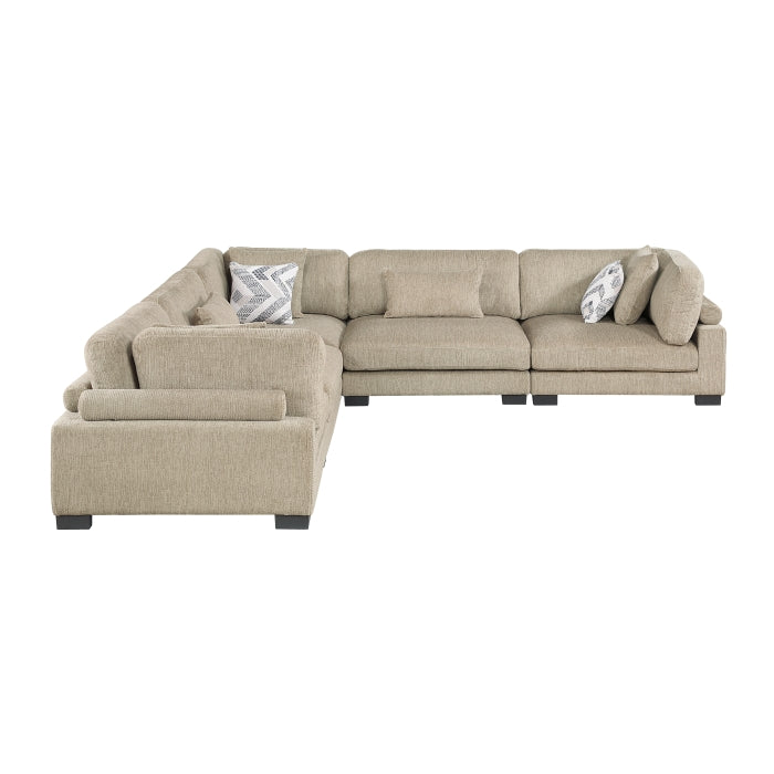 Homelegance - Tinley 5 Piece Modular Sectional in Brown - 9555BRW*53CR2AC - GreatFurnitureDeal