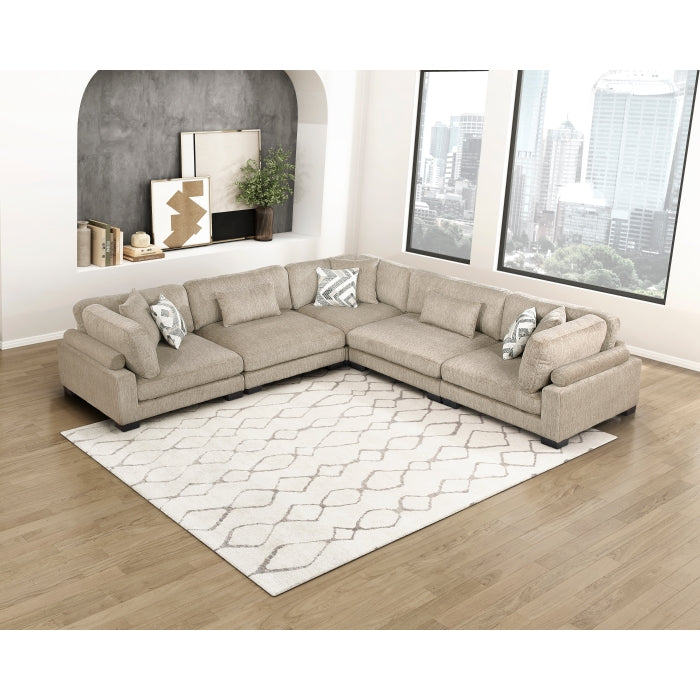 Homelegance - Tinley 5 Piece Modular Sectional in Brown - 9555BRW*53CR2AC - GreatFurnitureDeal