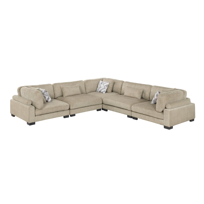 Homelegance - Tinley 5 Piece Modular Sectional in Brown - 9555BRW*53CR2AC - GreatFurnitureDeal