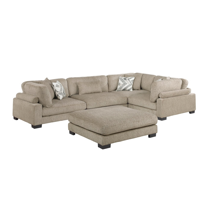 Homelegance - Tinley 5 Piece Modular Sectional with Ottoman in Brown - 9555BRW*53CRACOT - GreatFurnitureDeal
