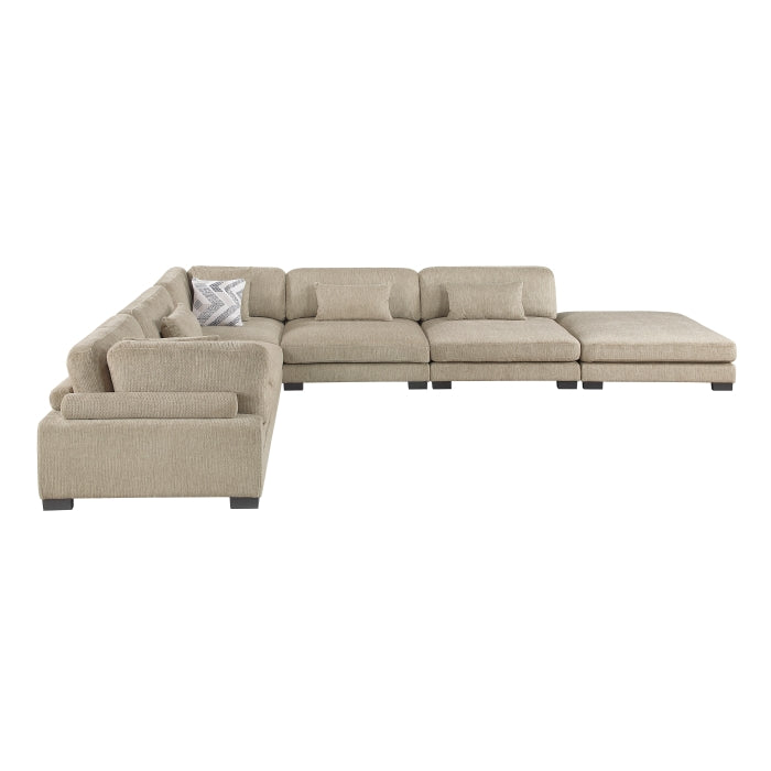 Homelegance - Tinley 7 Piece Modular Sectional with Ottoman in Brown - 9555BRW*62CR3ACOT - GreatFurnitureDeal