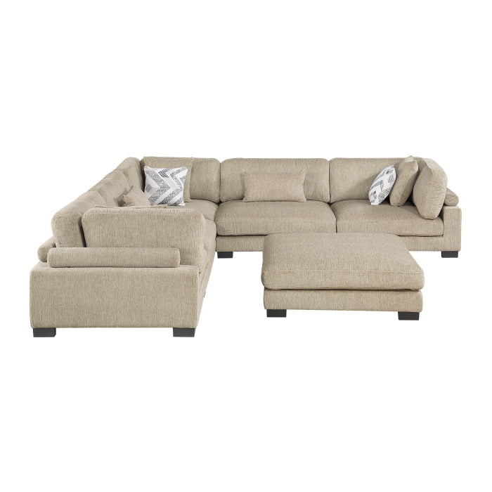 Homelegance - Tinley 6 Piece Modular Sectional with Ottoman in Brown - 9555BRW*63CR2ACOT - GreatFurnitureDeal