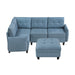 Homelegance - Garren 5 Piece Sectional with Storage and Ottoman in Blue - 9557BUE*5SCOT - GreatFurnitureDeal