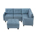 Homelegance - Garren 5 Piece Sectional with Storage and Ottoman in Blue - 9557BUE*5SCOT - GreatFurnitureDeal