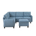 Homelegance - Garren 6 Piece Sectional with Storage and Ottoman in Blue - 9557BUE*6SCOT - GreatFurnitureDeal
