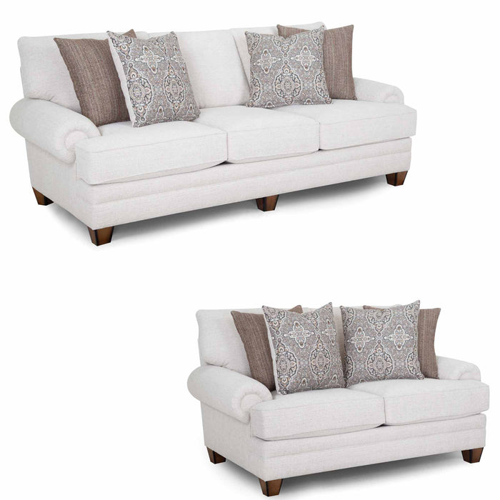 Franklin Furniture - 957 Redcliffe 2 Piece Living Room Set in Serena Cotton - 95740-95720-COTTON